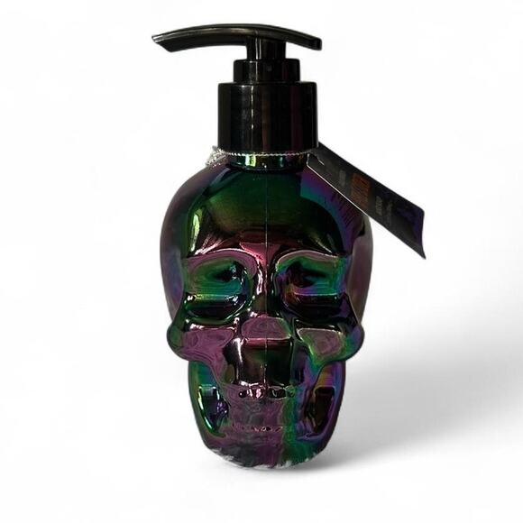 NWT Unique Multicolored Iridescent Rainbow Skull Soap Dispenser Apple Cider Soap - Picture 1 of 5